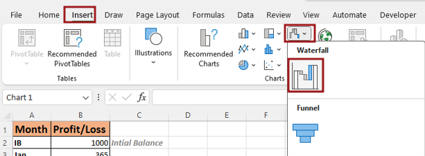 How to Create Waterfall Chart in Excel