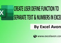 How to create User define function to Separate text & Numbers in Excel VBA