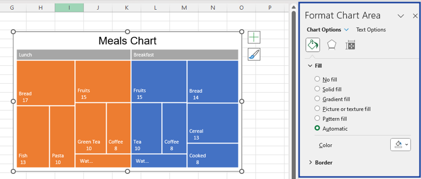 How to create basic treemap chart 9