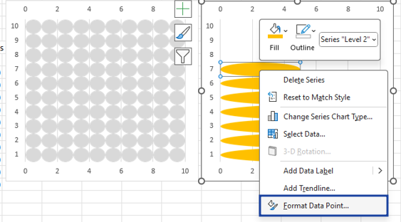 How to create conditional waffle chart in excel37