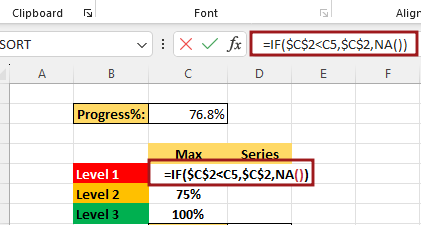 How to create conditional waffle chart in excel5